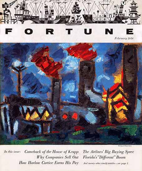 Werner Scholz Fortune Magazine February 1956 Copyright | Fortune Magazine Graphic Art Covers 1930-1959