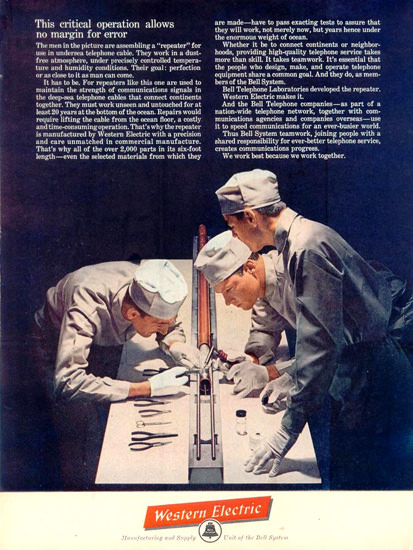 Western Electric Critical Operation 1961 | Vintage Ad and Cover Art 1891-1970