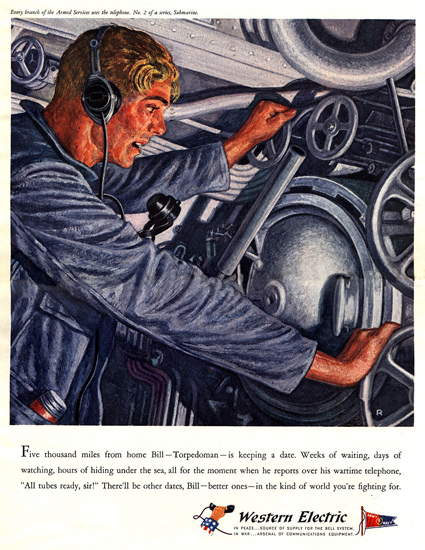 Western Electric Five Thousand Miles Home 1943 | Vintage War Propaganda Posters 1891-1970