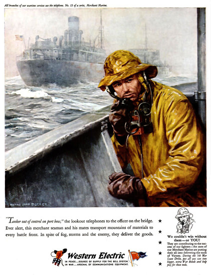 Western Electric Tanker Out Of Control | Vintage War Propaganda Posters 1891-1970