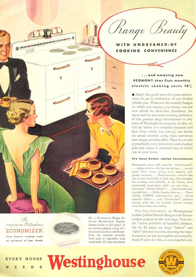 Westinghouse Range Beauty Stove 1936 | Vintage Ad and Cover Art 1891-1970