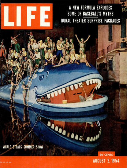 Whale Stealts Summer Show 2 Aug 1954 Copyright Life Magazine | Life Magazine Color Photo Covers 1937-1970