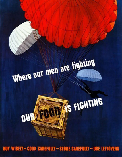 Where Our Men Are Fighting Our Food Is Fighting | Vintage War Propaganda Posters 1891-1970