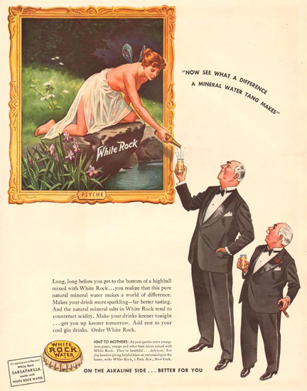 White Rock Water Nude And Gentlemen 1941 | Sex Appeal Vintage Ads and Covers 1891-1970