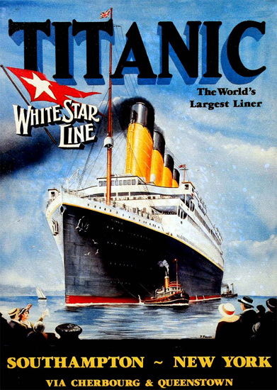 White Star Line Titanic First Trip 1912 | Vintage Travel Posters 1891-1970