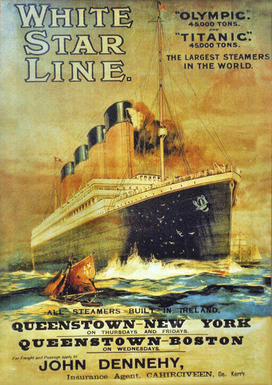 White Star Titanic Queenstown-New York 1911 | Vintage Travel Posters 1891-1970