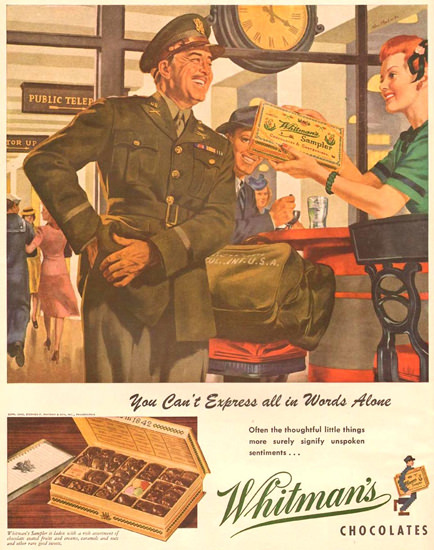 Whitmans Chocolates 1943 | Vintage Ad and Cover Art 1891-1970