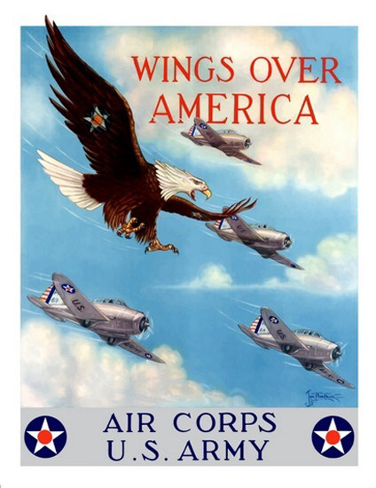 Wings Over America Air Corps US Army Fighter | Mad Men Art | Vintage Ad ...