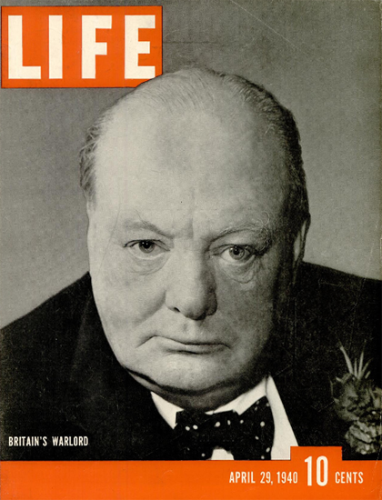 Winston Churchill 29 Apr 1940 Copyright Life Magazine | Life Magazine BW Photo Covers 1936-1970