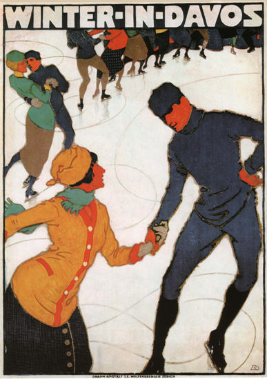 Winter In Davos Switzerland Schweiz Suisse | Vintage Travel Posters 1891-1970