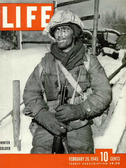 Winter Soldier 26 Feb 1945 Copyright Life Magazine | Life Magazine BW Photo Covers 1936-1970