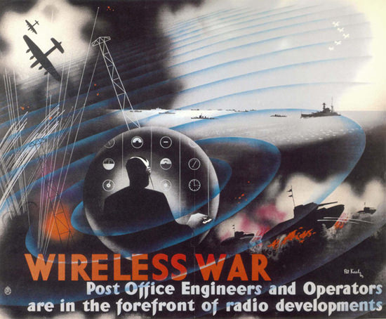 Wireless War United Kingdom | Vintage War Propaganda Posters 1891-1970