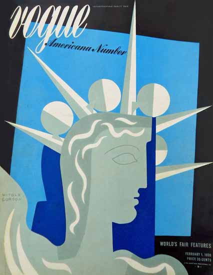 Witold Gordon Vogue Cover 1939-02-01 Copyright | Vogue Magazine Graphic Art Covers 1902-1958