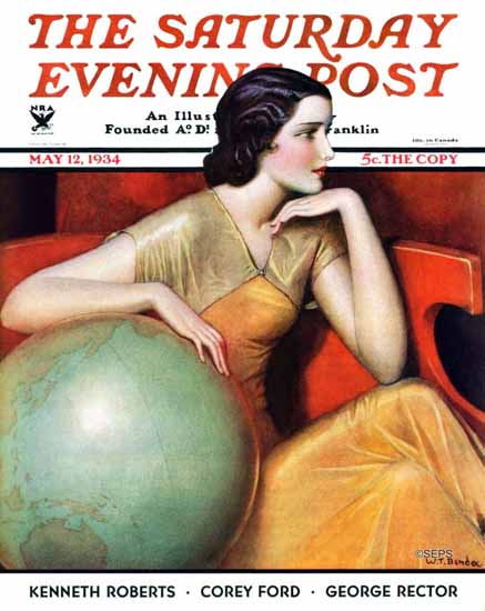 Wladyslaw Teodor Benda Saturday Evening Post Globe 1934_05_12 | The Saturday Evening Post Graphic Art Covers 1931-1969