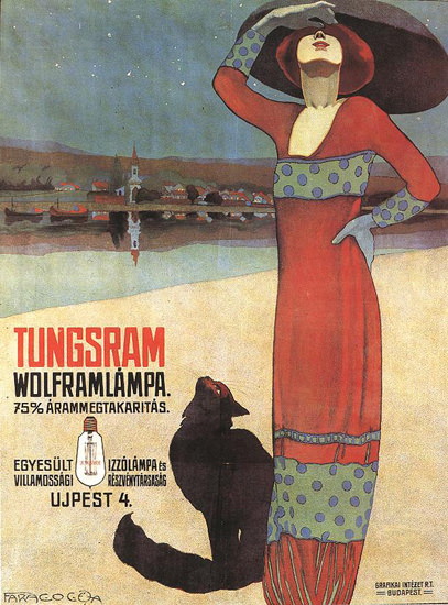 Wolfram Tungsram Budapest Faragó Géza | Sex Appeal Vintage Ads and Covers 1891-1970