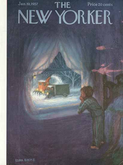 WomenArt Edna Eicke Cover The New Yorker 1957_01_19 Copyright | 69 Women Cover Artists and 826 Covers 1902-1970