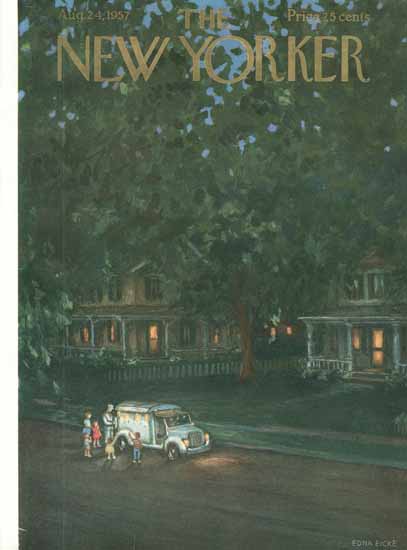 WomenArt Edna Eicke Cover The New Yorker 1957_08_24 Copyright | 69 Women Cover Artists and 826 Covers 1902-1970