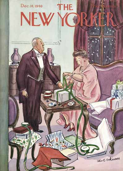 WomenArt Helen E Hokinson The New Yorker 1940_12_14 Copyright | 69 Women Cover Artists and 826 Covers 1902-1970