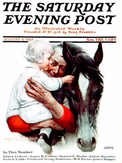 WomenArt Leslie Thrasher Cover Saturday Evening Post 1914_08_08 | 69 Women Cover Artists and 826 Covers 1902-1970