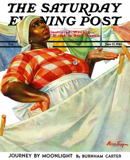 WomenArt Mariam Troop Saturday Evening Post Laundry Day 1940_06_15 | 69 Women Cover Artists and 826 Covers 1902-1970