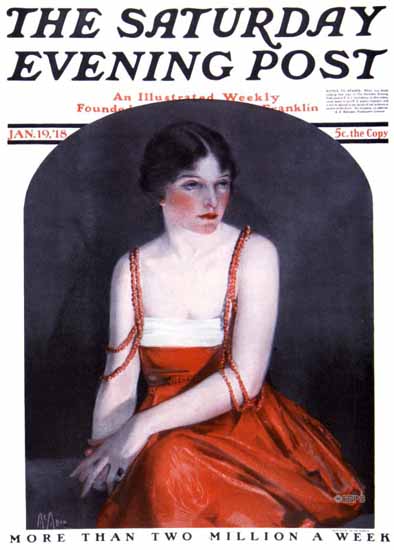 WomenArt Neysa McMein Cover Saturday Evening Post 1918_01_19 | 69 Women Cover Artists and 826 Covers 1902-1970