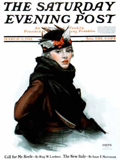 WomenArt Neysa McMein Cover Saturday Evening Post 1918_03_09 | 69 Women Cover Artists and 826 Covers 1902-1970