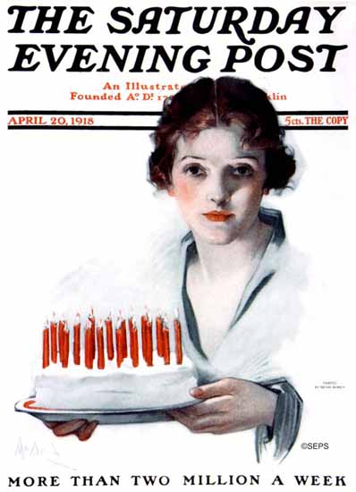 WomenArt Neysa McMein Cover Saturday Evening Post 1918_04_20 | 69 Women Cover Artists and 826 Covers 1902-1970