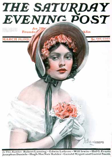 WomenArt Neysa McMein Cover Saturday Evening Post 1921_03_19 | 69 Women Cover Artists and 826 Covers 1902-1970