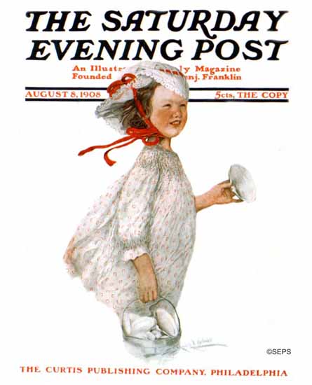 WomenArt Sarah Stilwell-Weber Cover Saturday Evening Post 1908_08_08 | 69 Women Cover Artists and 826 Covers 1902-1970