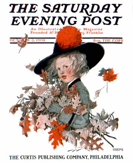 WomenArt Sarah Stilwell-Weber Cover Saturday Evening Post 1908_10_03 | 69 Women Cover Artists and 826 Covers 1902-1970