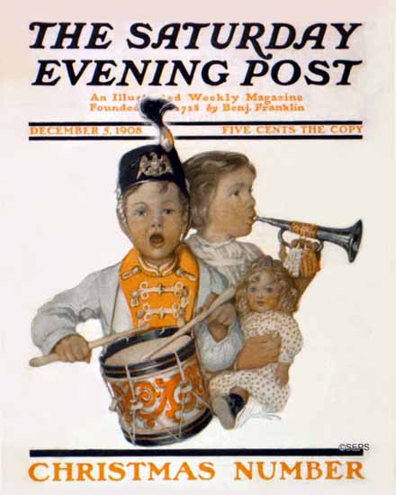 WomenArt Sarah Stilwell-Weber Cover Saturday Evening Post 1908_12_05 | 69 Women Cover Artists and 826 Covers 1902-1970