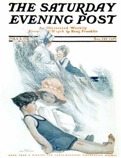 WomenArt Sarah Stilwell-Weber Cover Saturday Evening Post 1911_07_08 | 69 Women Cover Artists and 826 Covers 1902-1970