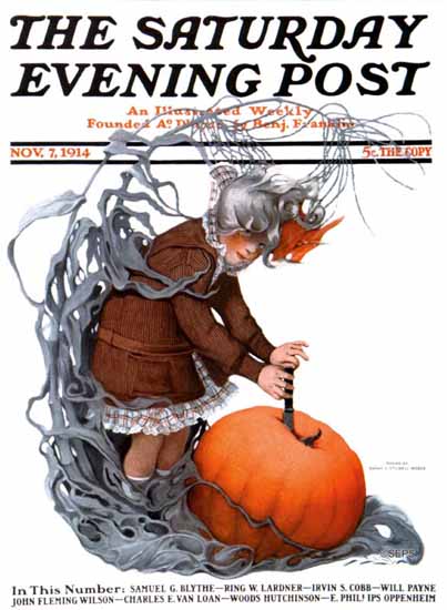 WomenArt Sarah Stilwell-Weber Cover Saturday Evening Post 1914_11_07 | 69 Women Cover Artists and 826 Covers 1902-1970