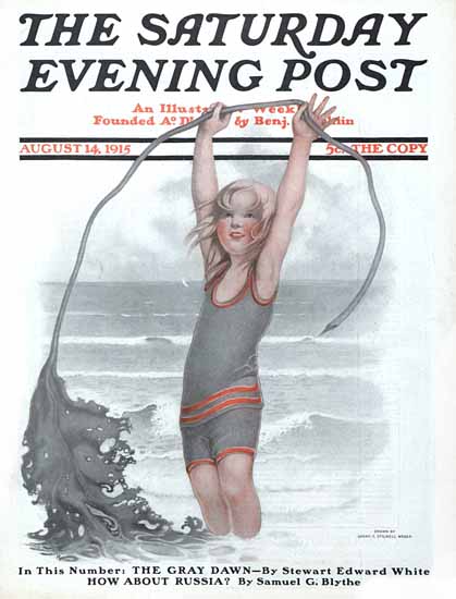 WomenArt Sarah Stilwell-Weber Cover Saturday Evening Post 1915_08_14 | 69 Women Cover Artists and 826 Covers 1902-1970