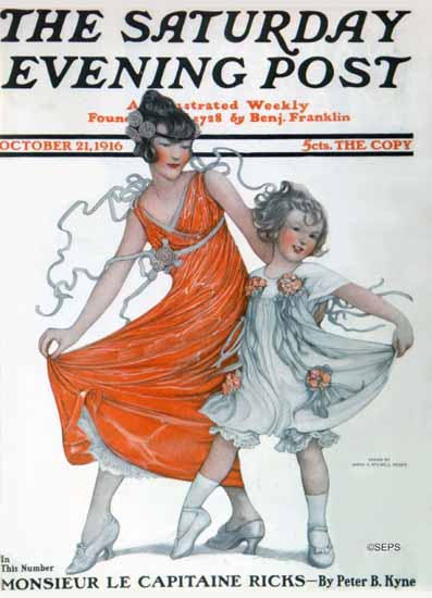 WomenArt Sarah Stilwell-Weber Cover Saturday Evening Post 1916_10_21 | 69 Women Cover Artists and 826 Covers 1902-1970