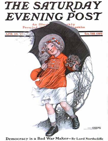 WomenArt Sarah Stilwell-Weber Cover Saturday Evening Post 1917_04_28 | 69 Women Cover Artists and 826 Covers 1902-1970