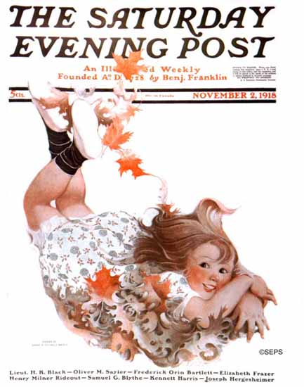 WomenArt Sarah Stilwell-Weber Cover Saturday Evening Post 1918_11_02 | 69 Women Cover Artists and 826 Covers 1902-1970