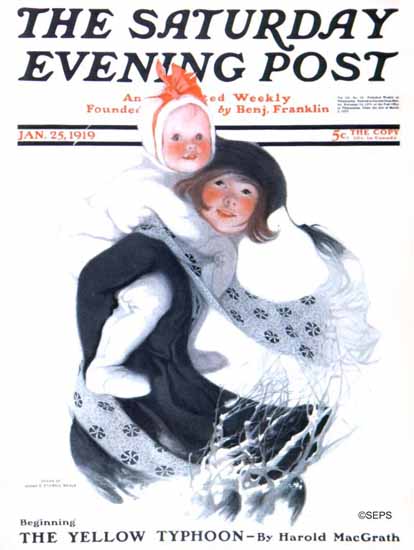 WomenArt Sarah Stilwell-Weber Cover Saturday Evening Post 1919_01_25 | 69 Women Cover Artists and 826 Covers 1902-1970