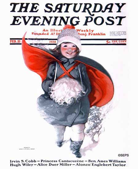 WomenArt Sarah Stilwell-Weber Cover Saturday Evening Post 1920_02_21 | 69 Women Cover Artists and 826 Covers 1902-1970