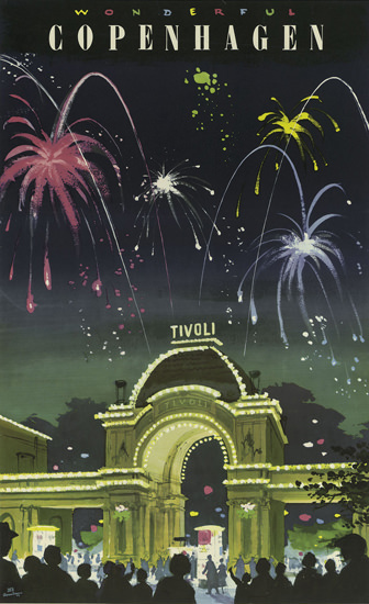 Wonderful Copenhagen Tivoli 1956 | Vintage Travel Posters 1891-1970