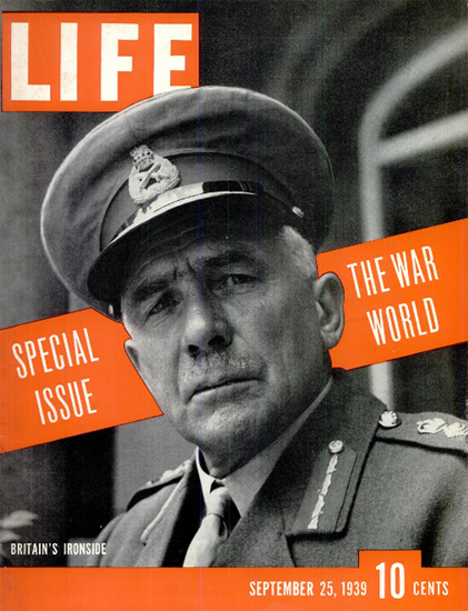 World War Special Issue 25 Sep 1939 Copyright Life Magazine | Life Magazine BW Photo Covers 1936-1970