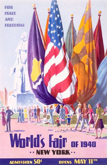 Worlds Fair New York 1940 Flags For Peace | Vintage Ad and Cover Art 1891-1970