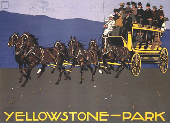 Yellowstone Park Carriage Coach | Vintage Travel Posters 1891-1970