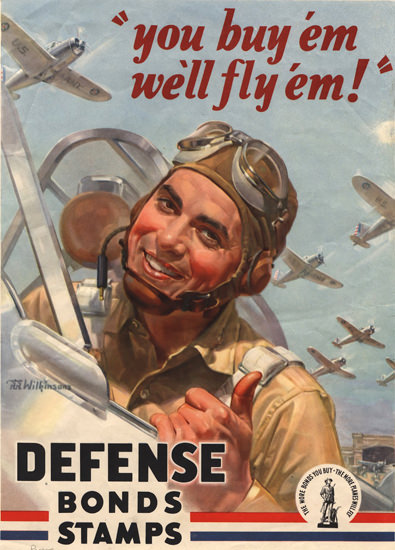 You Buy Em Well Fly Em Defense Bonds Stamps | Vintage War Propaganda Posters 1891-1970