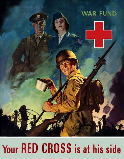 Your Red Cross Is On His Side War Fund Soldier | Vintage War Propaganda Posters 1891-1970