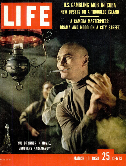 Yul Brynner in Brothers Karamazov 10 Mar 1958 Copyright Life Magazine | Life Magazine Color Photo Covers 1937-1970