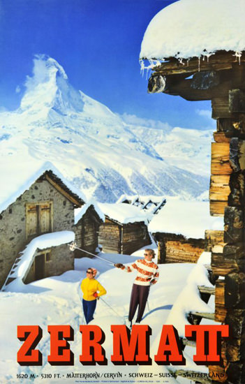 Zermatt Matterhorn Cervin Schweiz Suisse 1959 | Vintage Travel Posters 1891-1970