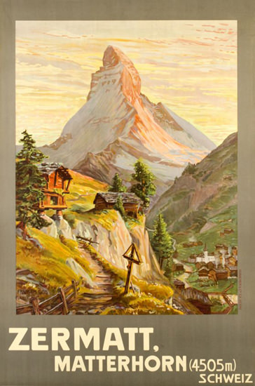 Zermatt Matterhorn Schweiz Switzerland 1904 | Vintage Travel Posters 1891-1970