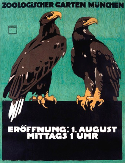 Zoologischer Garten Muenchen Eagles Zoo | Vintage Ad and Cover Art 1891-1970