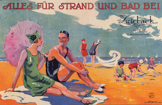 Zwieback Wien Alles Fuer Strand Und Bad | Sex Appeal Vintage Ads and Covers 1891-1970